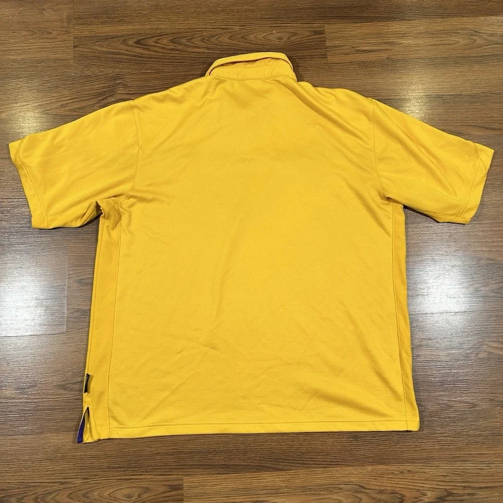 Nike Team LSU Tigers DRI-FIT Short Sleeve Polo Men XL Yellow‎ Purple